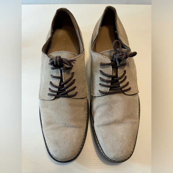 Men’s Banana Republic Tan Suede Leather Brown Lace Casual Dress Shoe size 9 - Picture 1 of 13